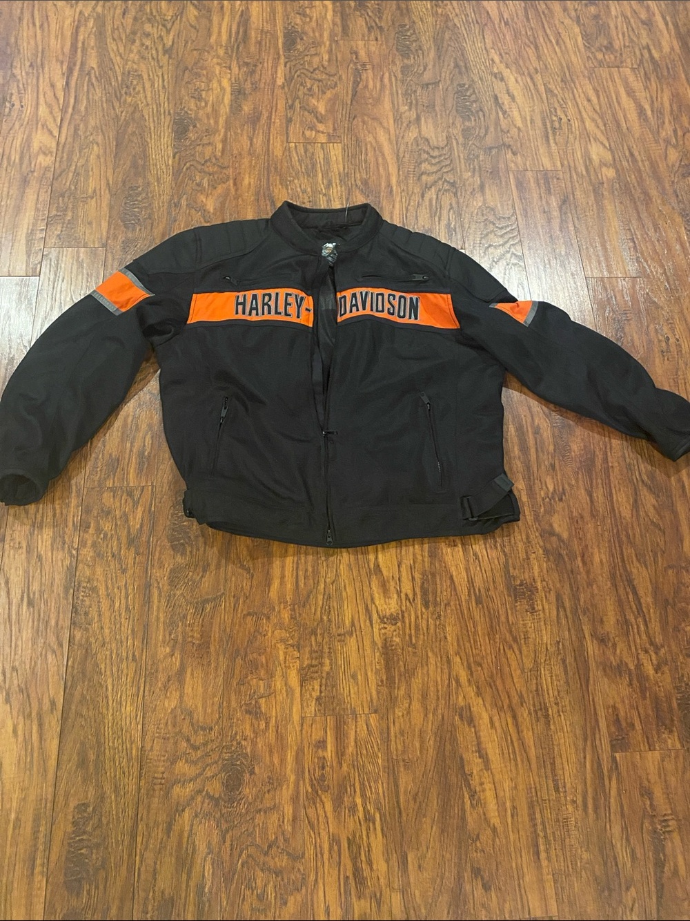 Harley-Davidson Black Jacket with Orange Chest Panels 2xl